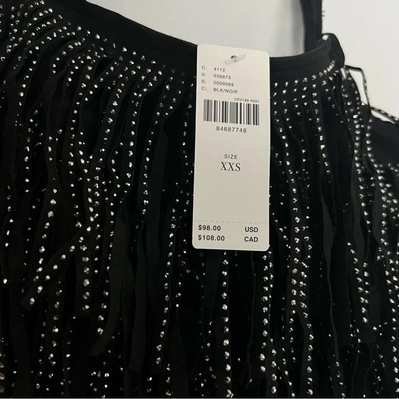 English Factory Faux-Leather Tiered-Fringe Tank Top NWT - Picture 4 of 5